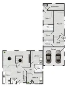 Grundriss EG mit möglichem großen Wohnraum