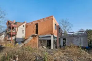 Außenansicht mit Garagenanbau