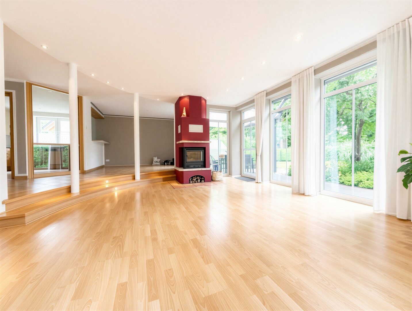 Wohnzimmer mit Kamin
